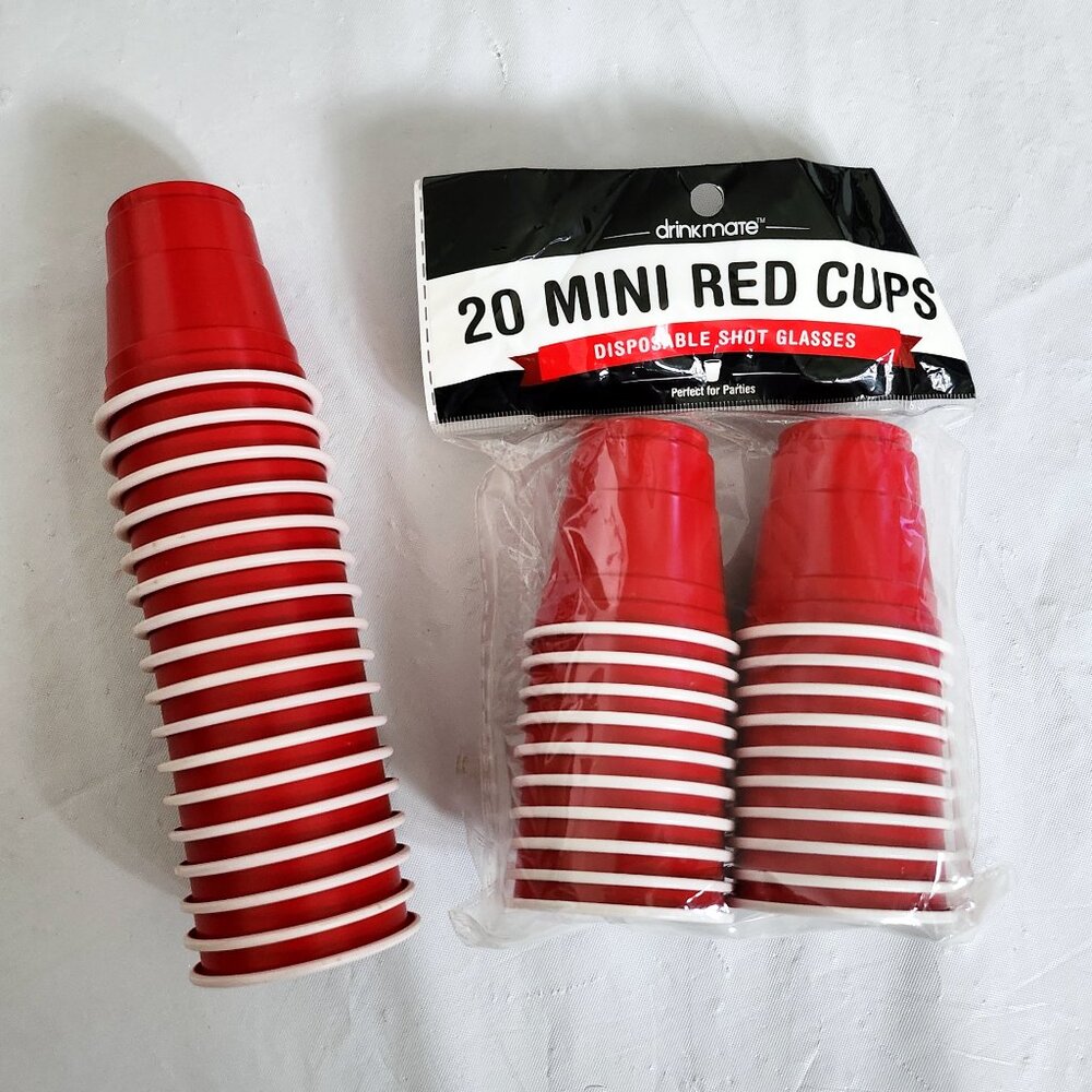 NEW Mini Red Cups, 37ct